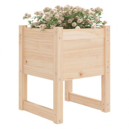 Plantekasse i massivt fyrretræ 40 × 40 × 52,5 cm - høj plantekasse til have og terrasse