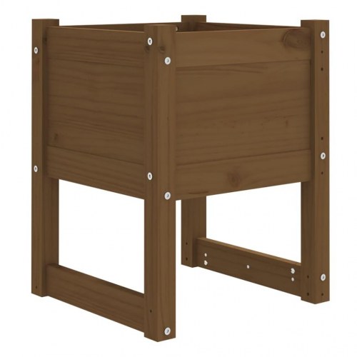 Plantekasse i massivt fyrretræ 40 x 40 x 52,5 cm - gyldenbrun