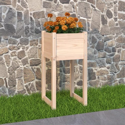 Plantekasse 40 x 40 x 81 cm i massivt fyrretræ