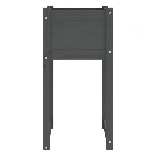 Plantekasse i massivt fyrretræ 40 x 40 x 81 cm - grå