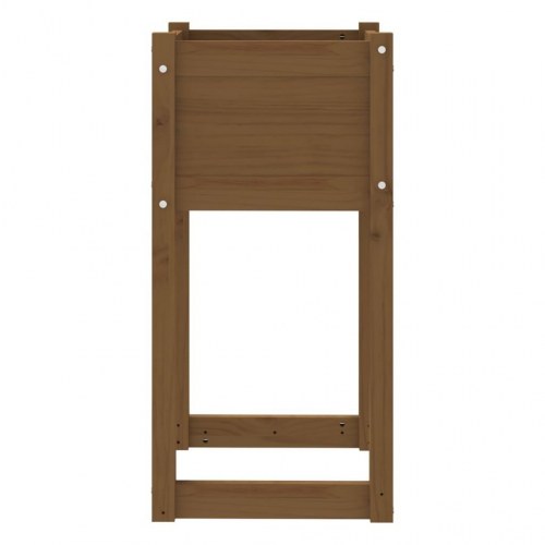 Plantekasse 40 x 40 x 81 cm i massivt fyrretræ - gyldenbrun