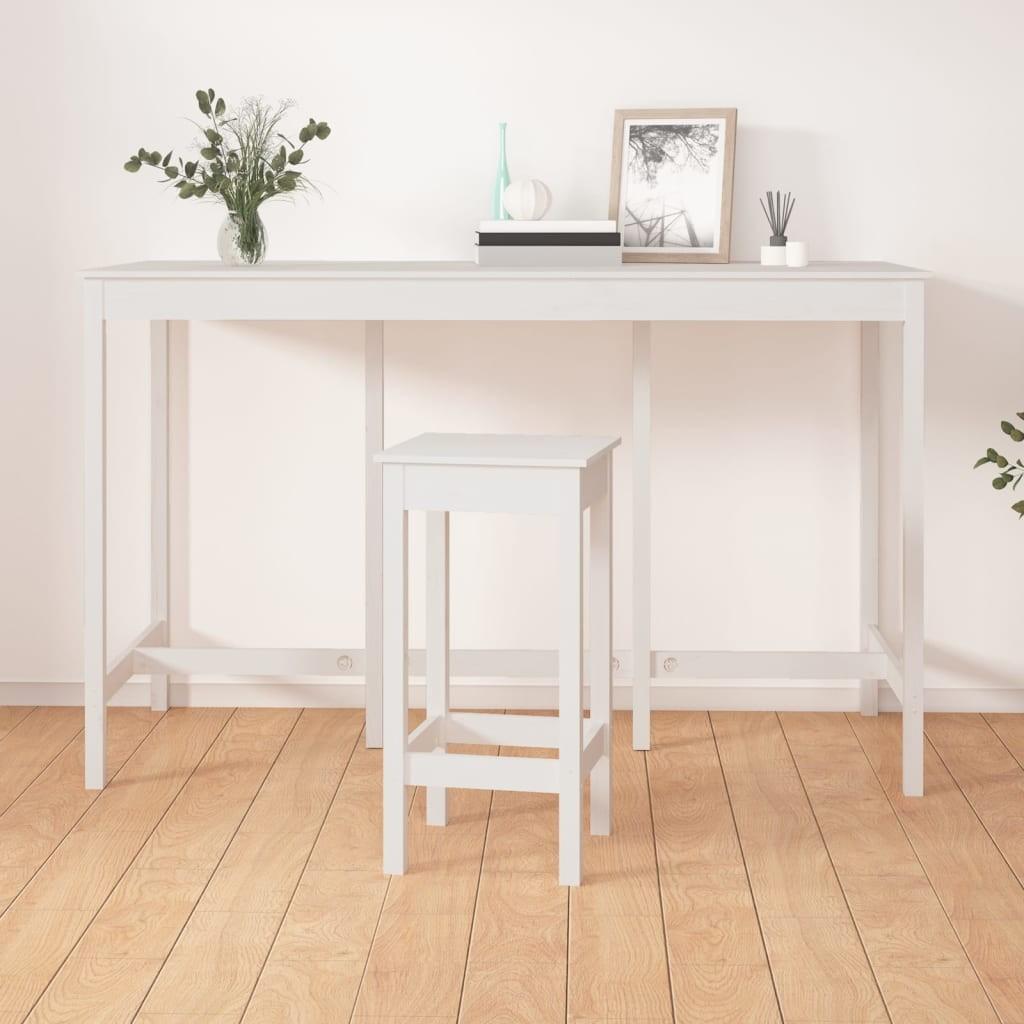 Barbord 180x80x110 Cm Massivt Fyrretræ Hvid