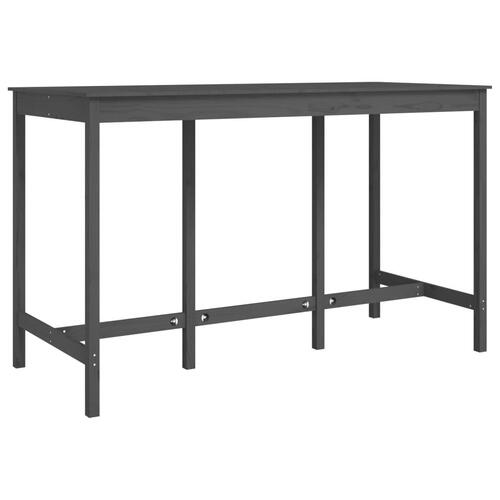 Barbord 180x80x110 cm massivt fyrretræ grå