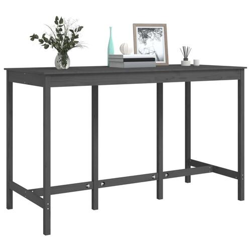 Barbord 180x80x110 cm massivt fyrretræ grå
