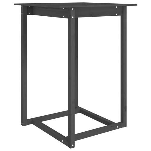 Barbord 80x80x110 cm massivt fyrretræ grå
