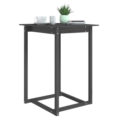 Barbord 80x80x110 cm massivt fyrretræ grå
