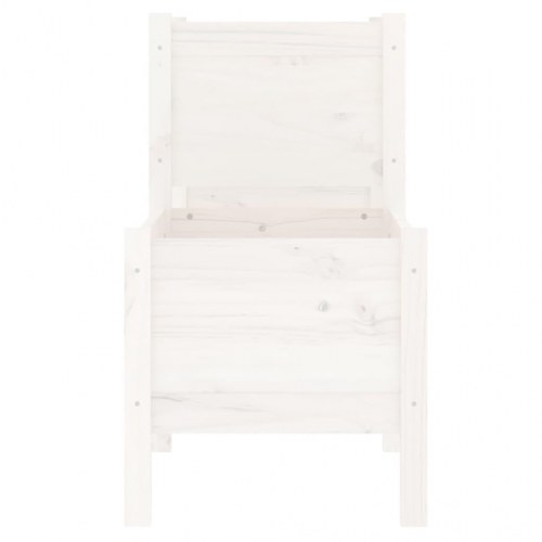 Plantekasse 245,5x44x75 cm massivt fyrretræ hvid
