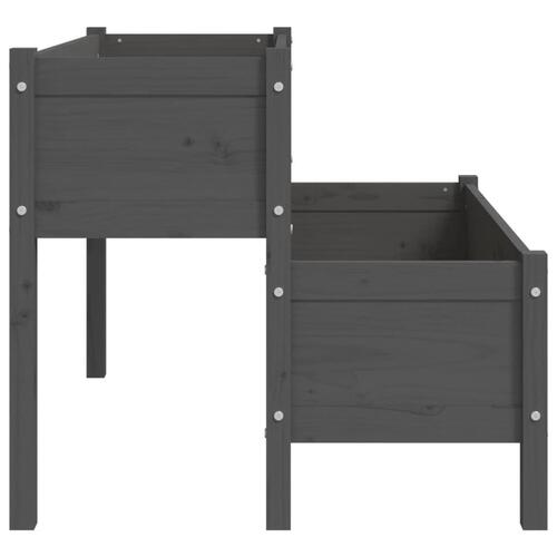 Plantekasse 110x84x75 cm massivt fyrretræ grå