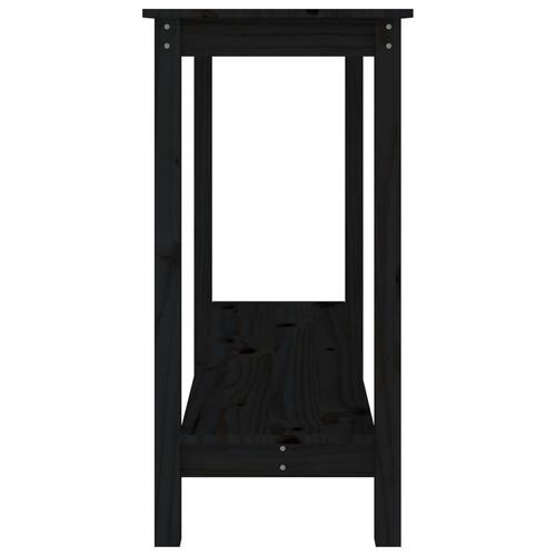 Konsolbord 110x40x80 cm massivt fyrretræ sort
