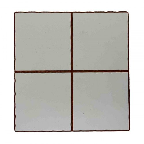Versa dækkeserviet i hvid keramik med kork, 20 x 20 cm