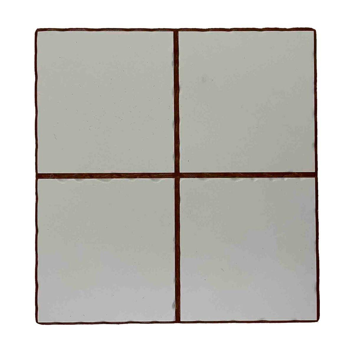 Versa dækkeserviet i hvid keramik med kork, 20 x 20 cm