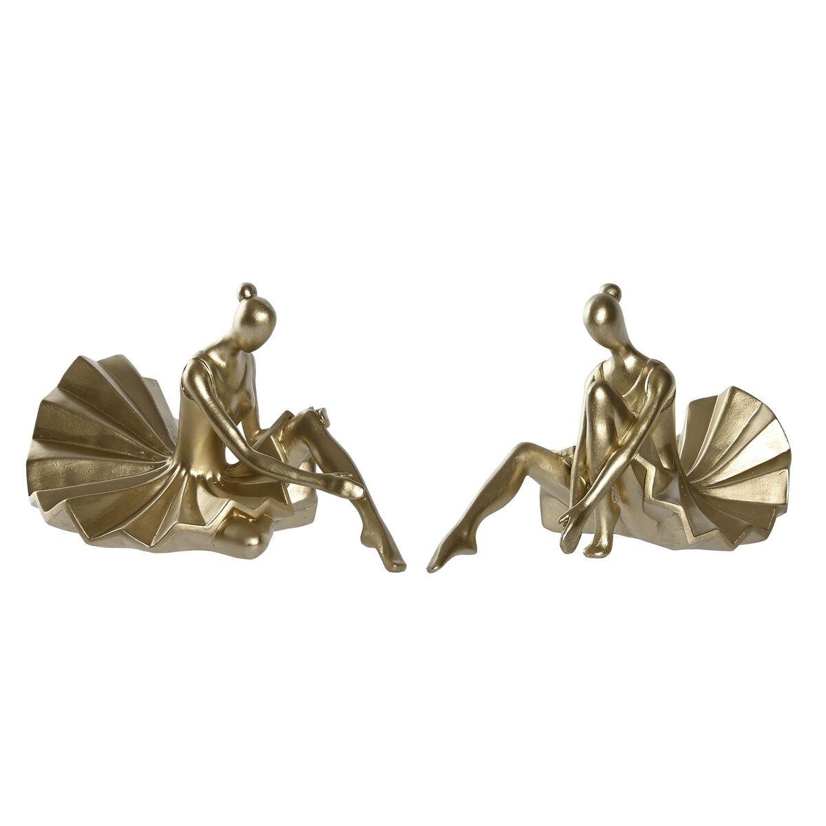 Dekorativ Figur 17 X 23 X 14 5 Cm Gylden Ballet Ballerina 2 Enheder