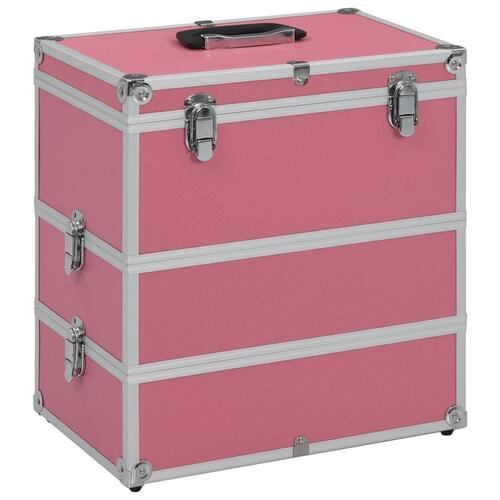 Makeupkuffert 37 x 24 x 40 cm pink aluminium