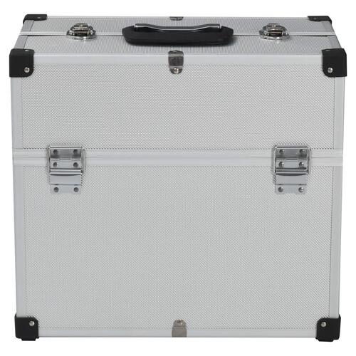 Værktøjskasse 38x22,5x34 cm sølvfarvet aluminium