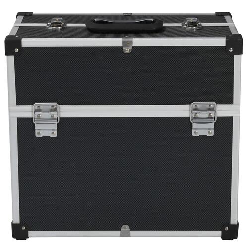 Værktøjskasse 38 x 22,5 x 34 cm sort aluminium