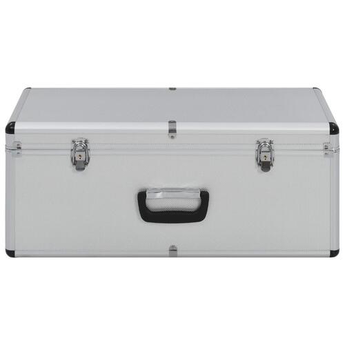 Opbevaringskufferter 2 stk. aluminium sølvfarvet
