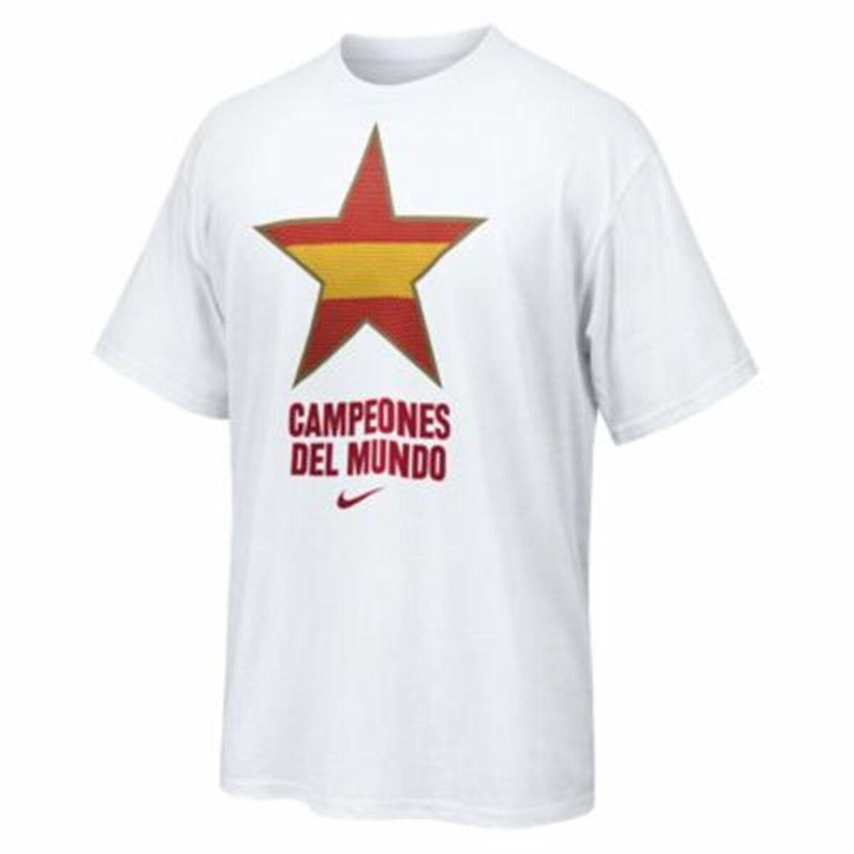 Kortærmet T-shirt til Mænd Nike Estrella España Campeones del Mundo 2010 Hvid L