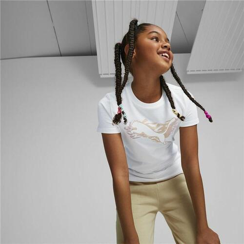 Børne Kortærmet T-shirt Puma Alpha Hvid 9-10 år