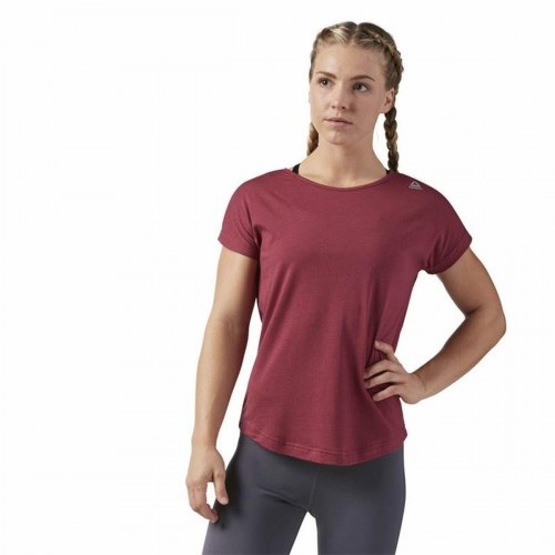 Reebok Work Mesh kortærmet T-shirt dame - mørkerød (M)
