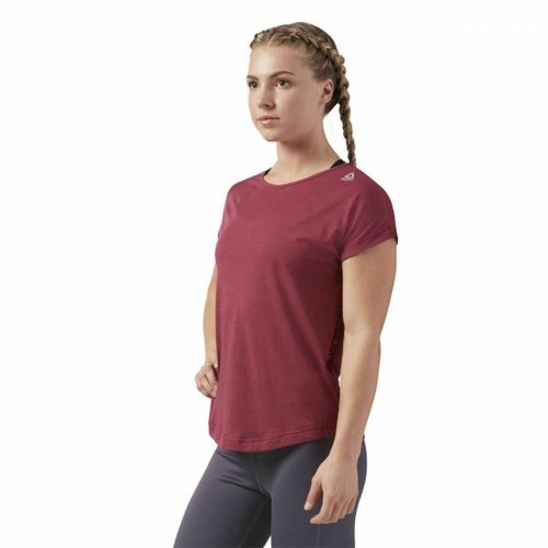 Reebok Work Mesh kortærmet T-shirt dame - mørkerød (M)