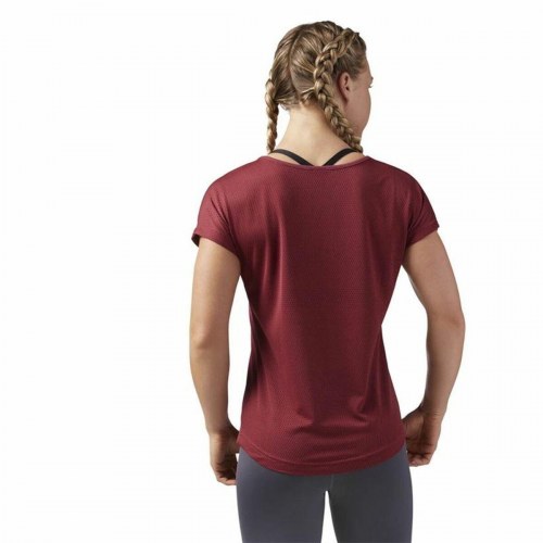 Reebok Work Mesh kortærmet T-shirt dame - mørkerød (M)