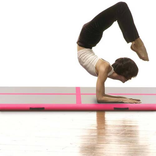 Oppustelig gymnastikmåtte med pumpe 600 x 100 x 10 cm PVC Pink