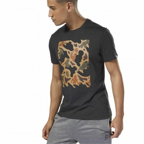 Kortærmet T-shirt til Mænd Reebok Sportswear Training Camouflage Sort - XL