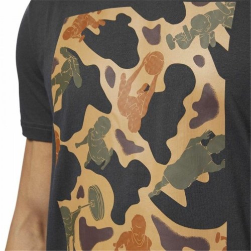 Kortærmet T-shirt til Mænd Reebok Sportswear Training Camouflage Sort - XL