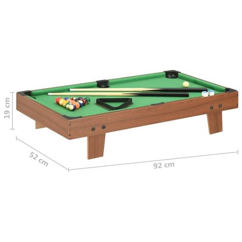 Mini-poolbord 92x52x19 cm brun og grøn