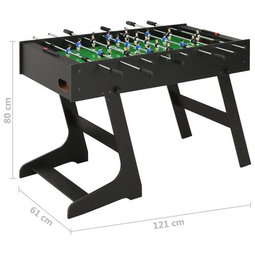 Foldbart bordfodboldbord 121 x 61 x 80 cm sort