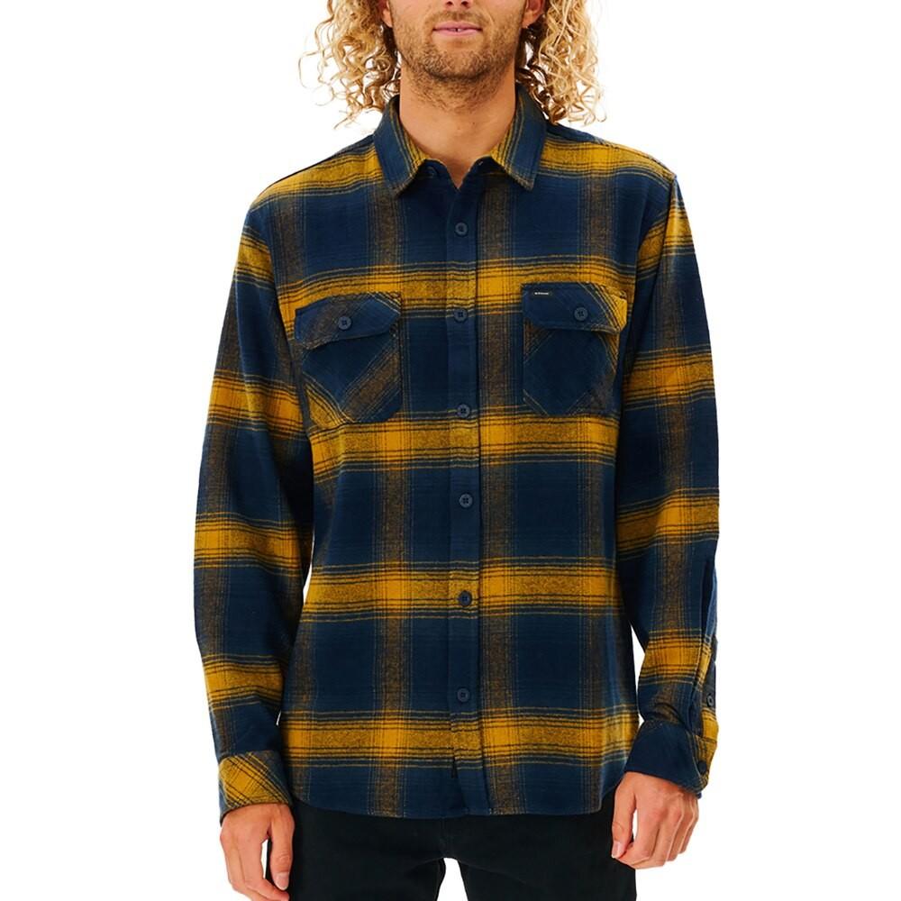 Langærmet Trøje til Mænd Rip Curl Count Gul Blå Franela L