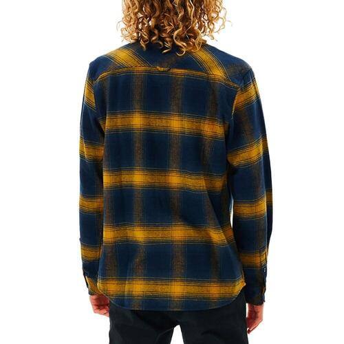 Langærmet Trøje til Mænd Rip Curl Count Gul Blå Franela S