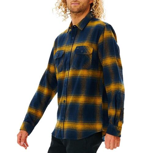 Langærmet Trøje til Mænd Rip Curl Count Gul Blå Franela S