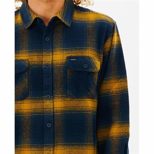 Langærmet Trøje til Mænd Rip Curl Count Gul Blå Franela XL