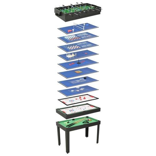 15-i-1 multi-spillebord 121 x 61 x 82 cm sort