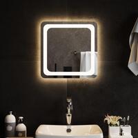 Badeværelsesspejl med LED-lys 40x40 cm