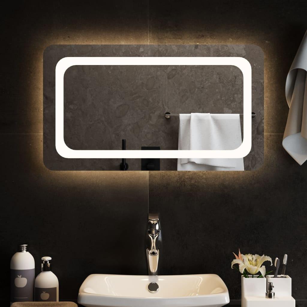 Badeværelsesspejl med LED-lys 70x40 cm