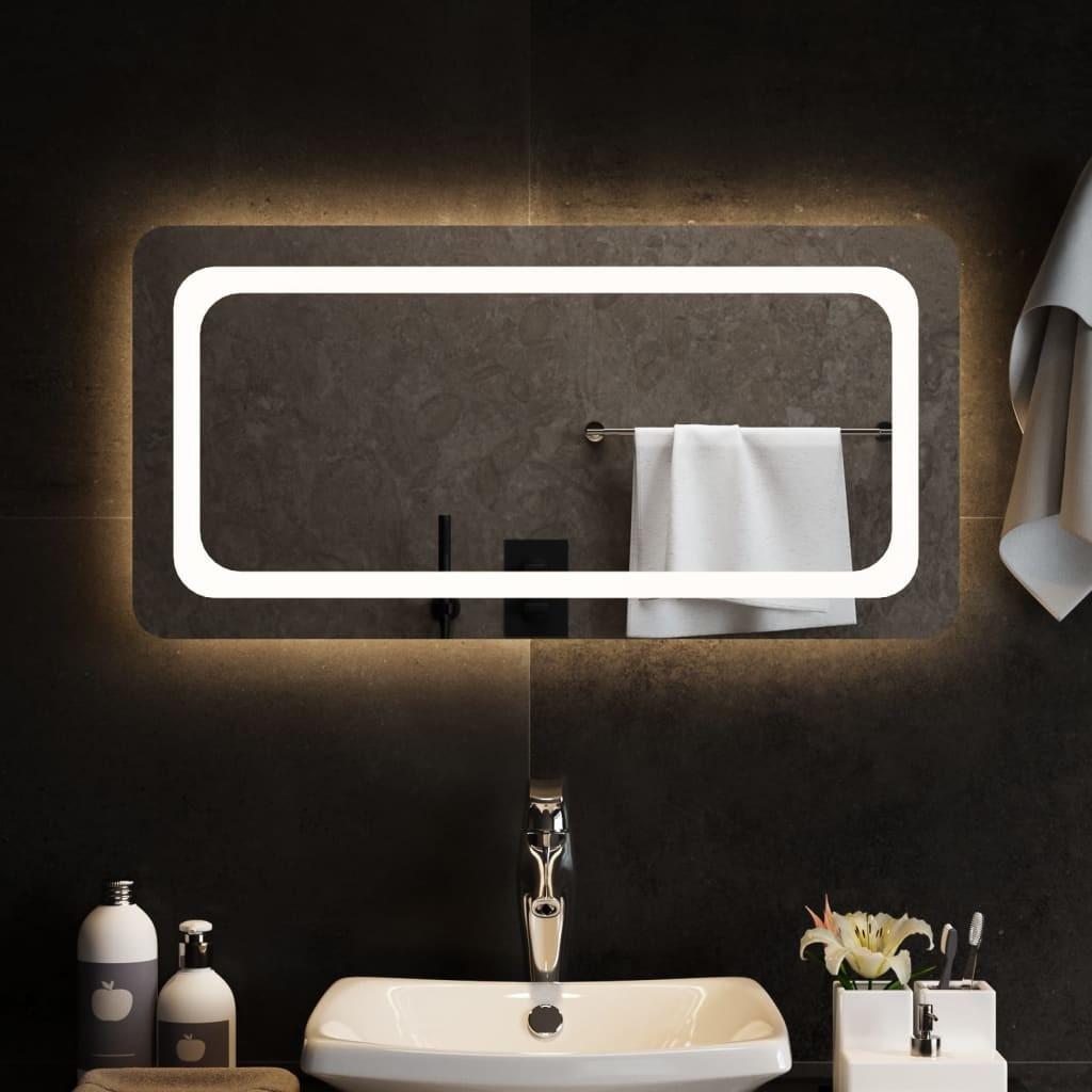 Badeværelsesspejl med LED-lys 80x40 cm