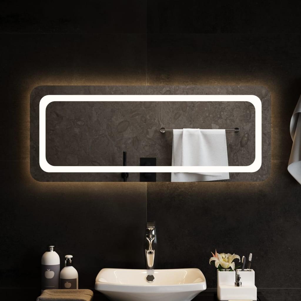 Badeværelsesspejl med LED-lys 100x40 cm