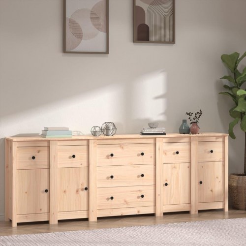 Skænk 230x35x80 cm massivt fyrretræ