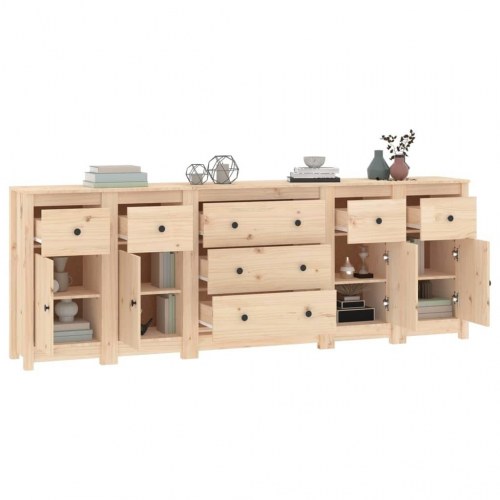 Skænk 230x35x80 cm massivt fyrretræ
