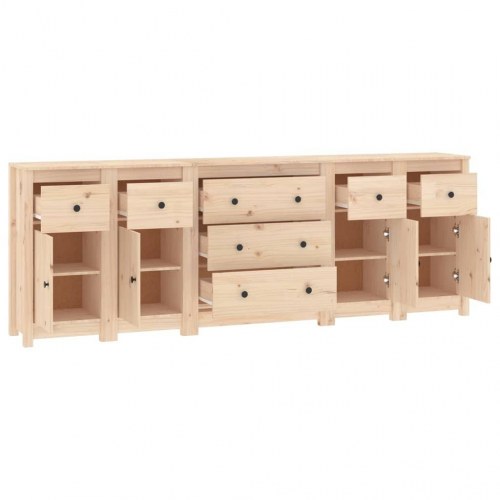 Skænk 230x35x80 cm massivt fyrretræ