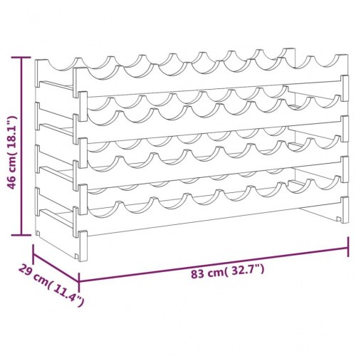 Vinreol 83x29x46 cm massivt fyrretræ