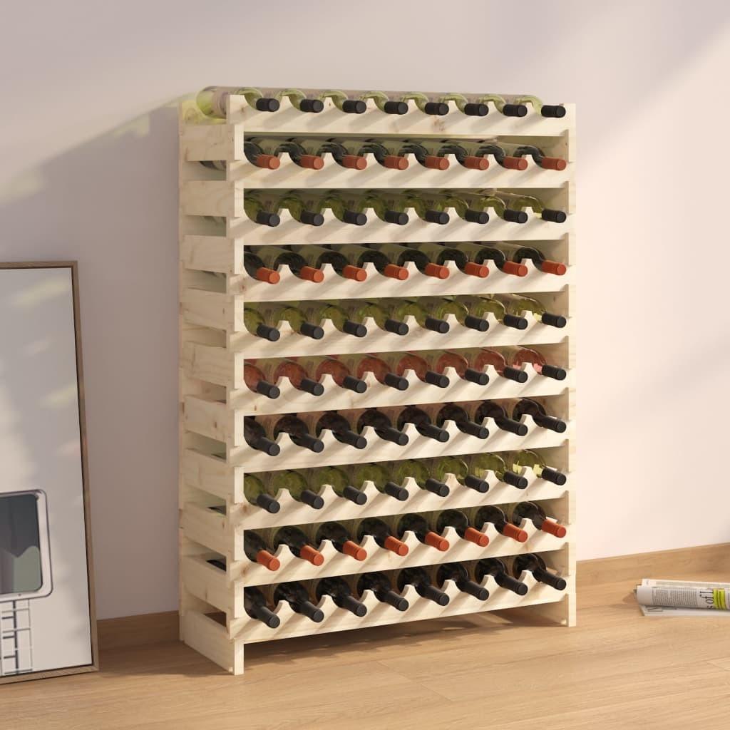 Vinreol 83x29x112 cm massivt fyrretræ