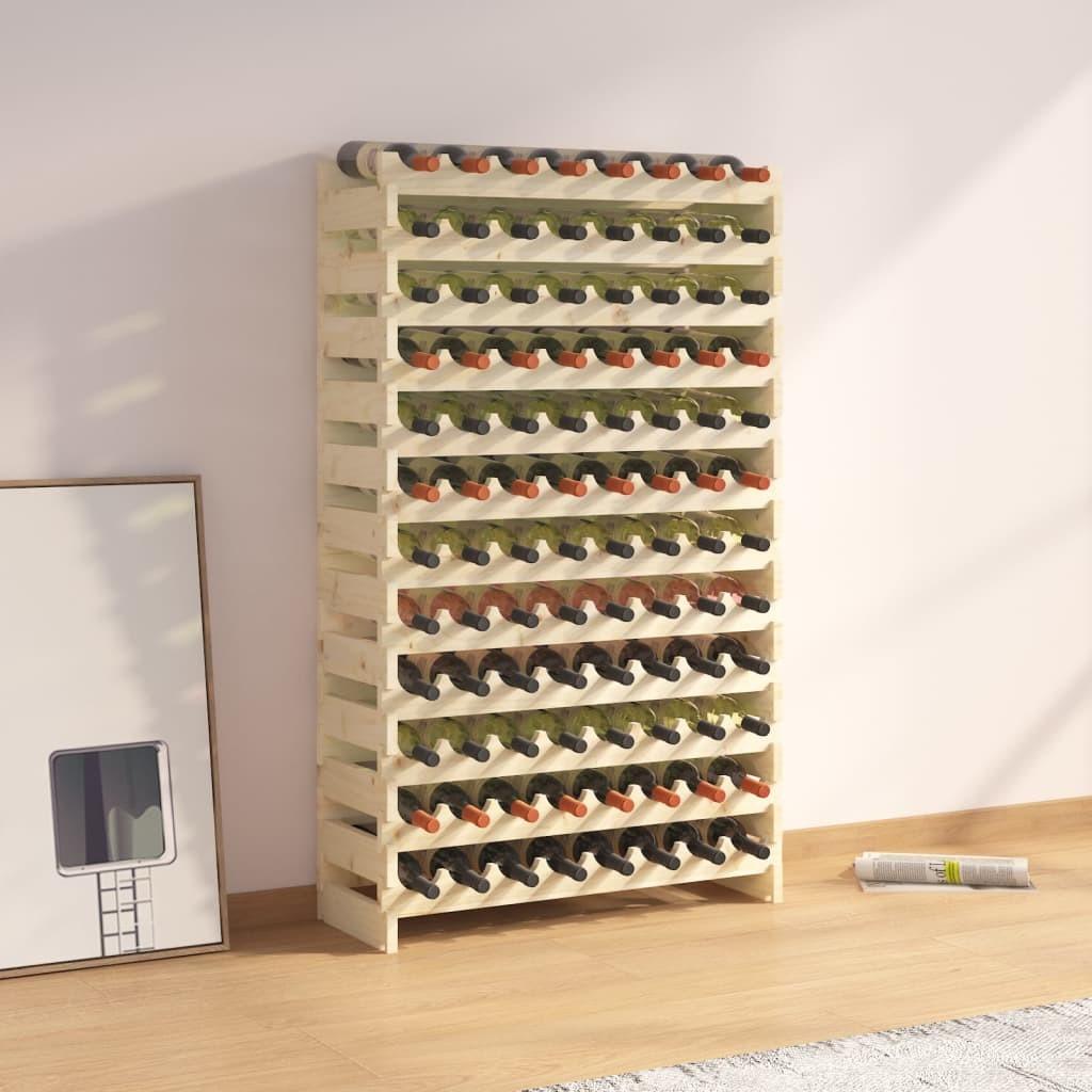 Vinreol 83x29x134 cm massivt fyrretræ