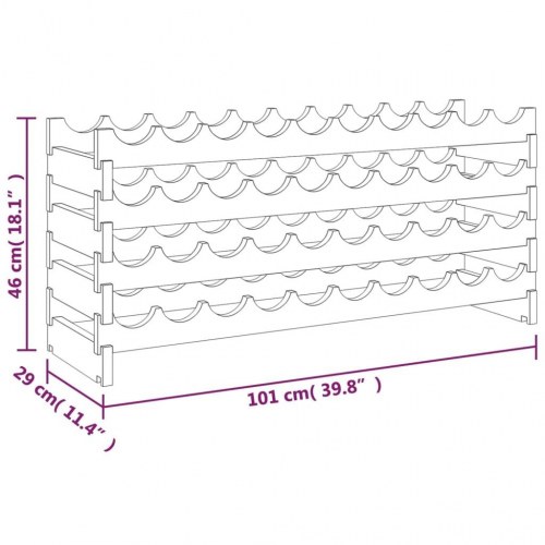 Vinreol 101x29x46 cm massivt fyrretræ