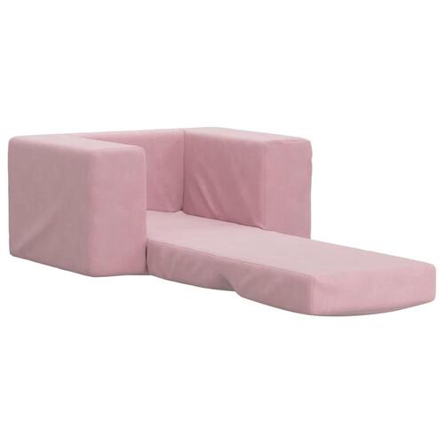 Sofaseng til børn blødt plys lyserød