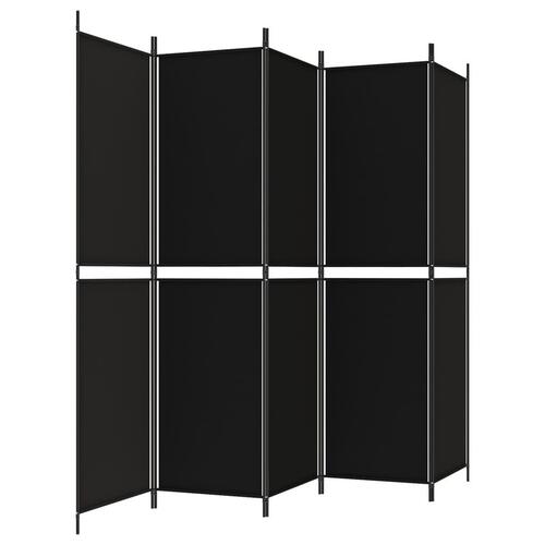 5-panels rumdeler 250x200 cm stof sort