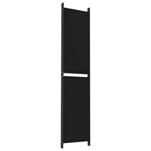 5-panels rumdeler i stof - 250 × 220 cm, sort