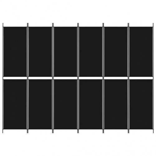 6-panels rumdeler 300x220 cm stof sort